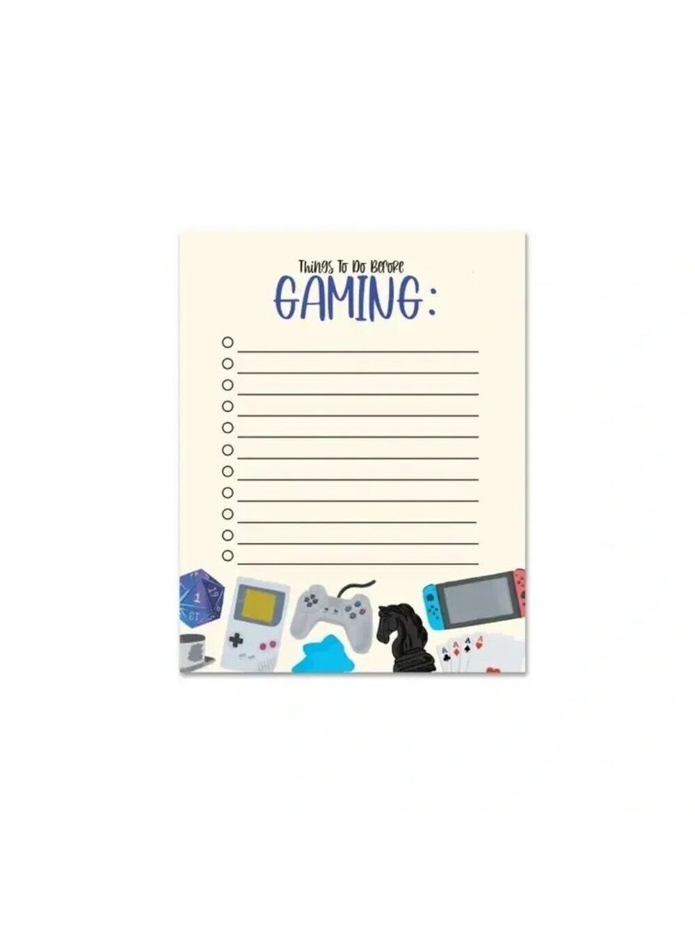 ($5) Things To Do Before Gaming Notepad
